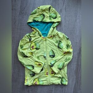Kids Avocado Print & Turquoise Reversible Hoodie